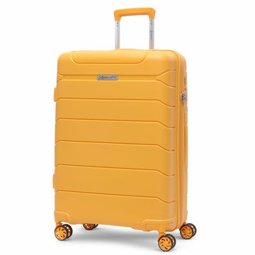 Aerolite Medium 24" 67L  Lightweight Polypropylene Hard Shell Check-In Suitcase, Dual 4-Spinner Wheels, TSA Lock, Organised Interior, 5 Years Warranty – Mango